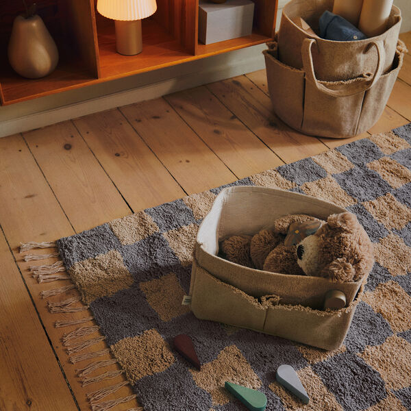 Mara vaskbart teppe, mist blue/warm sand, Ferm Living